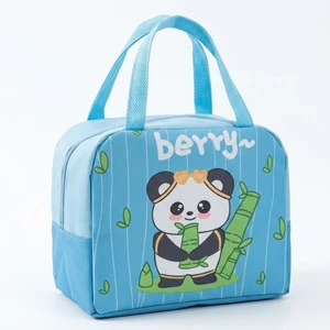 Kids’ Cartoon-Themed Insulated Thermal Lunch Bag, with Aluminum Inner Layer for School, Picnics and Travel, Light Blue (D0-9)
